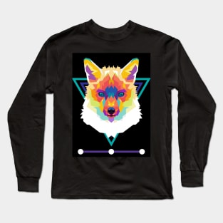 wolf head pop art Long Sleeve T-Shirt